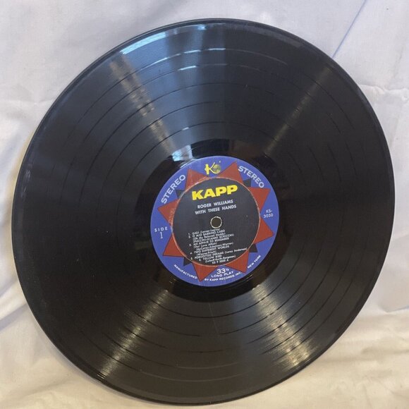 Roger Williams With These Hands (Vinyl, 1959) Kapp Records KS-3030 Good LP - Picture 7 of 12